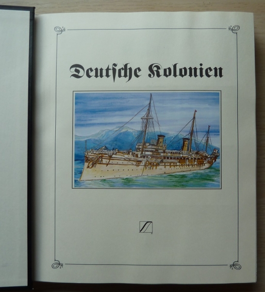 Sieger Falzlos Album (ohne Briefmarken) deutsche Kolonien.